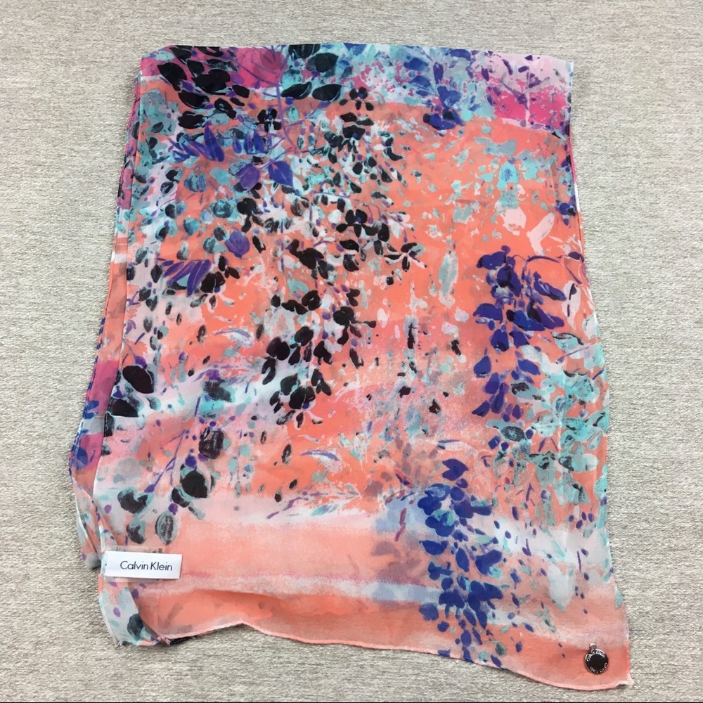 Calvin Klein watercolor print fashion scarf